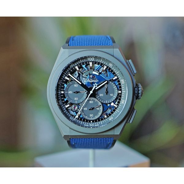 Zenith Defy El Primero 21 Ultrablue Skeleton Dial Ti 44mm Ref. 97.9001.9004/81.R946 Huffords Jewelry Frontenac, MO