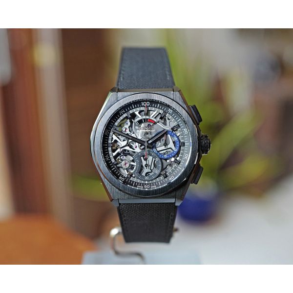 Zenith Defy El Primero 21 Skeleton Dial Ceramic Chronograph 42mm Watch Ref. 49.9000.9004/78.R582 Preowned Huffords Jewelry Frontenac, MO