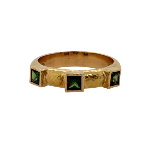 Elizabeth Locke narrow stack ring with tsavorite garnets Huffords Jewelry Frontenac, MO