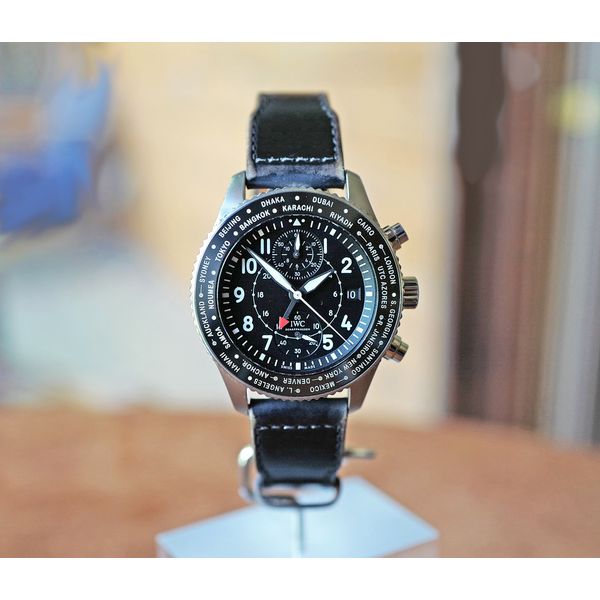 IWC Pilots Timezoner Chronograph Flyback Steel 46mm Watch Ref. IW395001 Preowned Huffords Jewelry Frontenac, MO