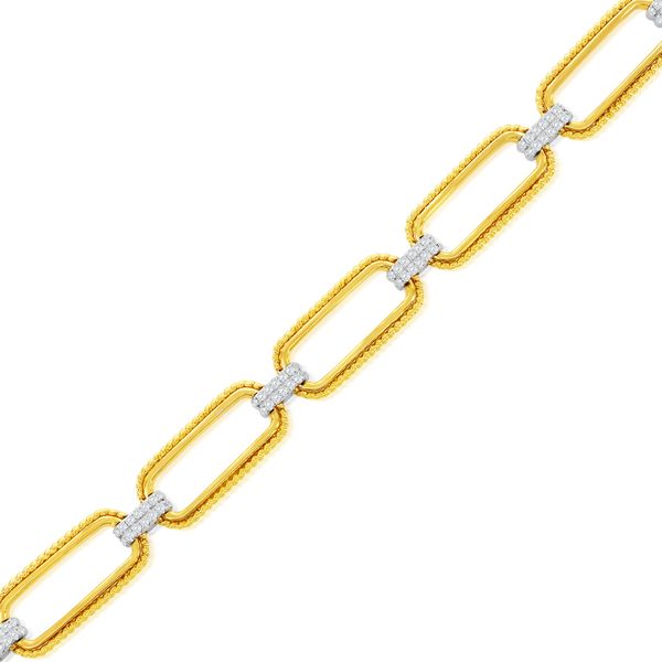 Oval Link and Diamond Bracelet Huffords Jewelry Frontenac, MO