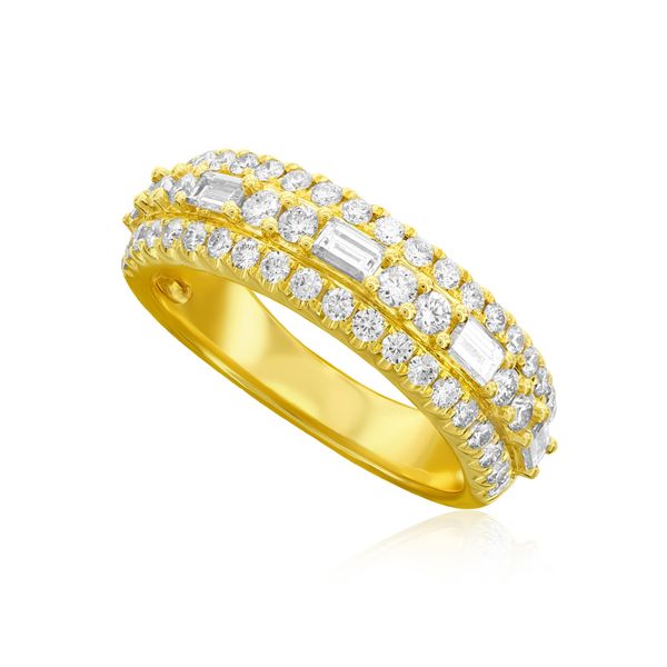 3 Row Diamond Band with Baguettes and Rounds Huffords Jewelry Frontenac, MO