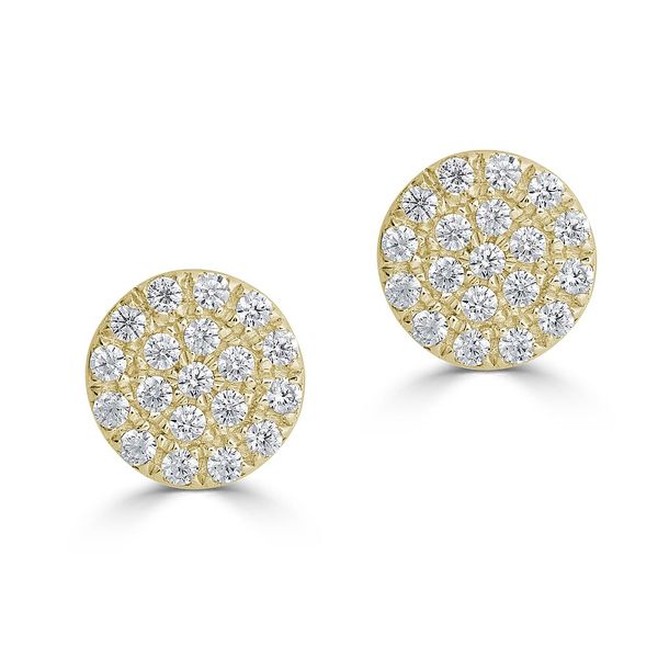 14K Yellow Gold Cluster Earrings Huffords Jewelry Frontenac, MO