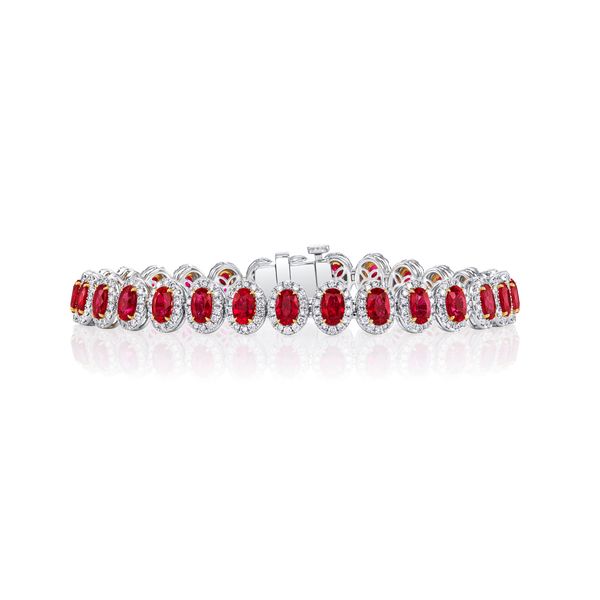 Oval Ruby and Diamond Tennis Bracelet Huffords Jewelry Frontenac, MO