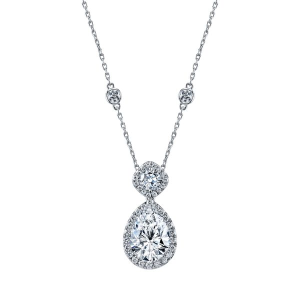 Pear Shape Diamond Drop Pendant Necklace Huffords Jewelry Frontenac, MO