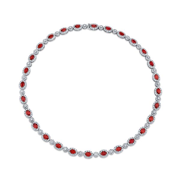 18K White Gold Tennis Necklace Huffords Jewelry Frontenac, MO