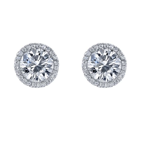 Halo Diamond Studs Image 2 Huffords Jewelry Frontenac, MO