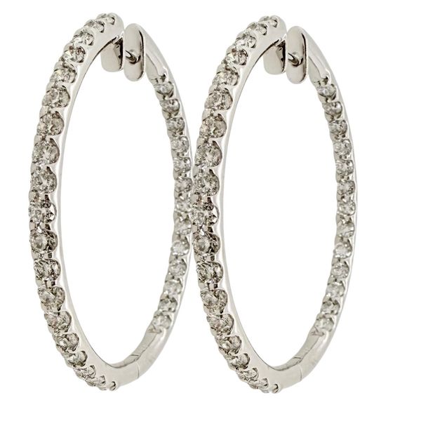 Diamond inside out hoops Image 2 Huffords Jewelry Frontenac, MO