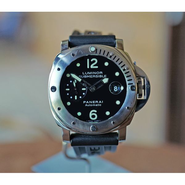 Panerai PAM 24 Luminor Submersible Steel 44mm Watch Ref. PAM00024 P Preowned Huffords Jewelry Frontenac, MO