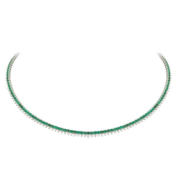 Emerald and Diamond Necklace Huffords Jewelry Frontenac, MO