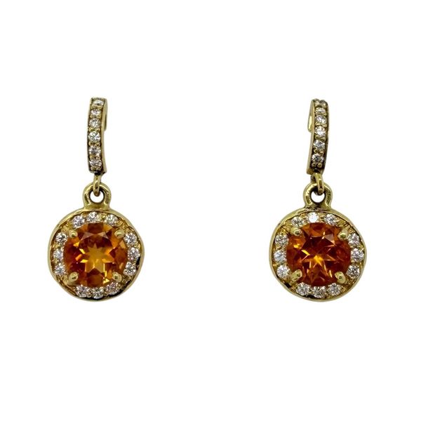 Citrine and diamond drop earrings Huffords Jewelry Frontenac, MO