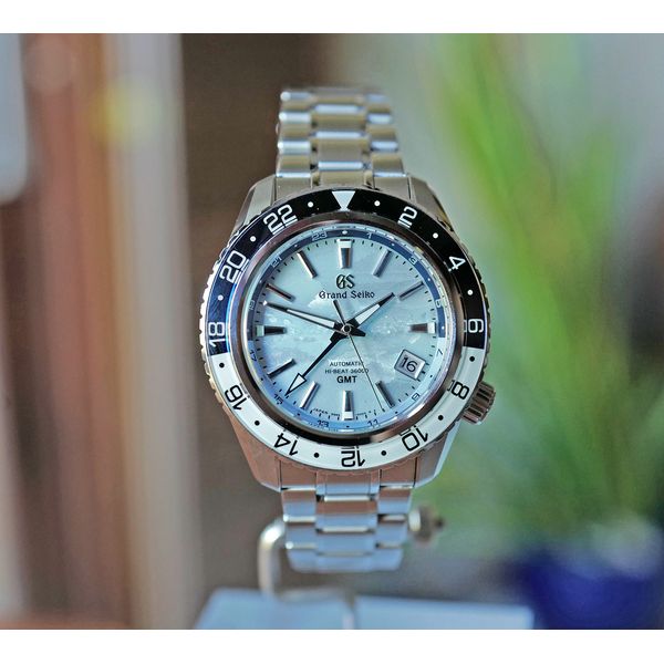 Grand Seiko Hi-Beat 36000 GMT Blue Daybreak LTD Dial Steel 43mm Ref. SBGJ275 Preowned Huffords Jewelry Frontenac, MO