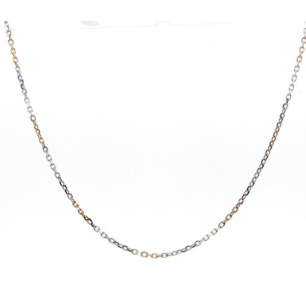 14KT Yellow and White Gold Custom 2.2mm D/C Open Link Cable Chain. Innsbruck Jewelers St. Anthony, MN