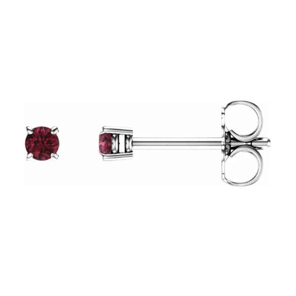 14kt WG 3.5mm Mozambique GARNET Stud Earrings Innsbruck Jewelers St. Anthony, MN