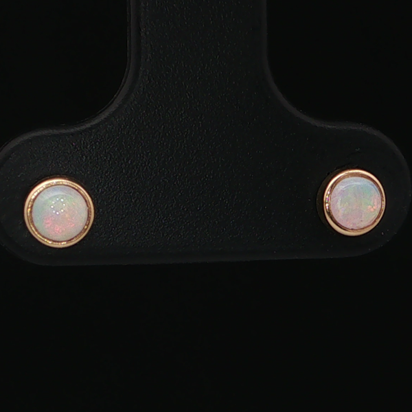 14K Yellow Gold 4 mm Round Bezel-Set Australian Opal Innsbruck Jewelers St. Anthony, MN