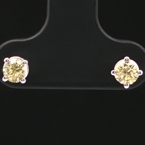 14KW 4.0MM round Natural  Blue Sapphire Basket set earrings Innsbruck Jewelers St. Anthony, MN