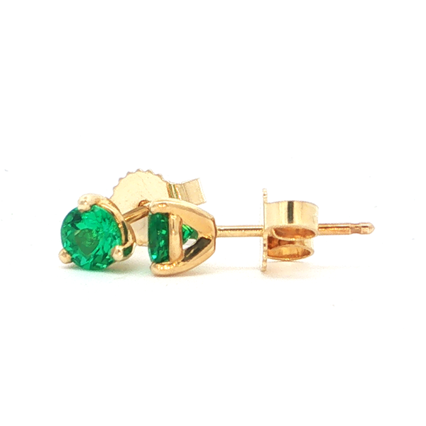 14KYG Chatham Lab Grown Emeralds 4MM in basket mountings Innsbruck Jewelers St. Anthony, MN