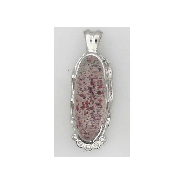Custom made 14KW 8.9ct Strawberry Quartz pendant with .06ctw diamonds (Pendant only-Does not come with chain) Innsbruck Jewelers St. Anthony, MN