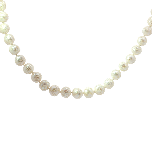 Hand Carved Individual Fresh Water Cultured Pearl necklace with Magnet close Innsbruck Jewelers St. Anthony, MN