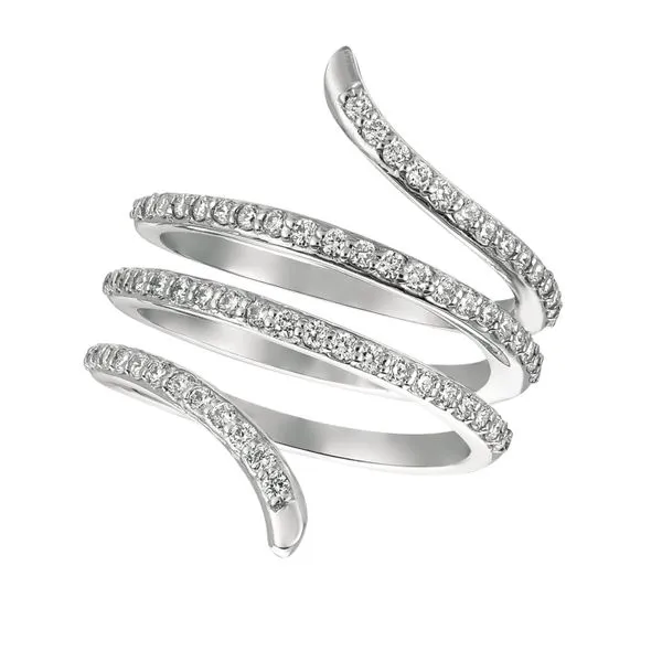 White Gold Diamond Spiral Ring Jais Providenciales, 
