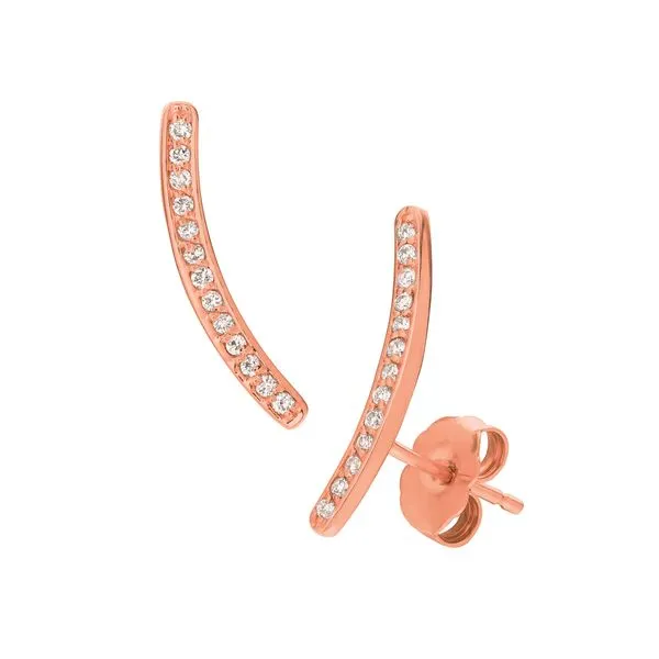 Rose Gold Diamond Climber Studs Jais Providenciales, 
