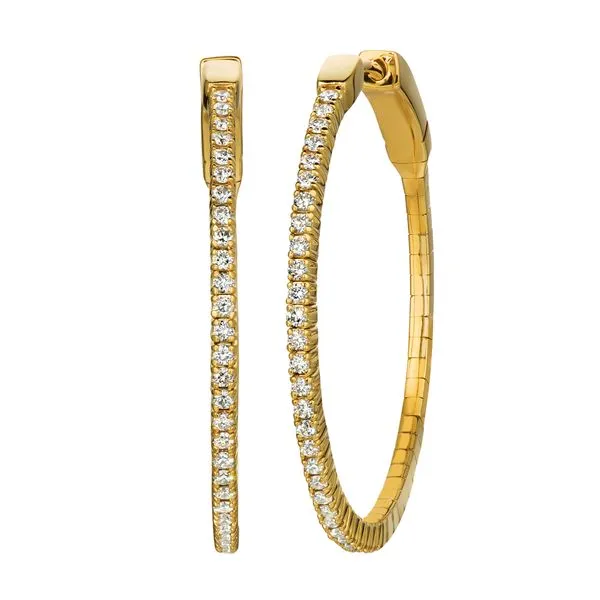 Yellow Gold Diamond Hoops Jais Providenciales, 