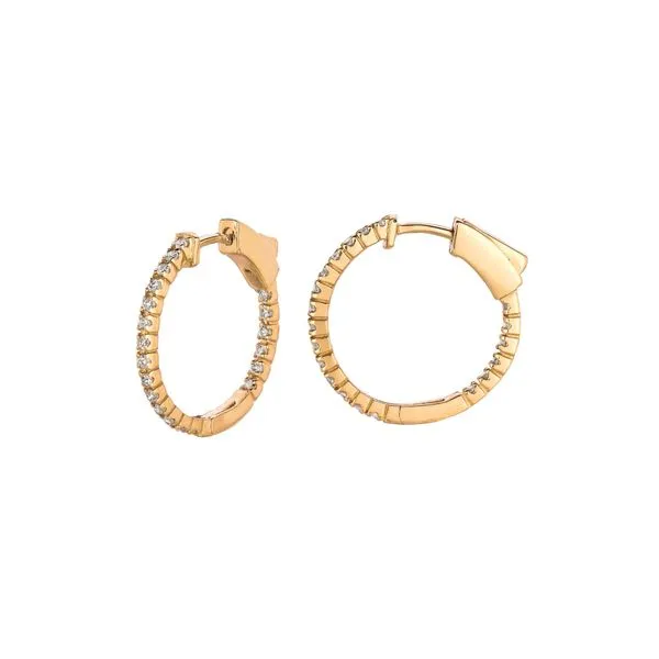 Yellow Gold Diamond Petite Hoops Jais Providenciales, 