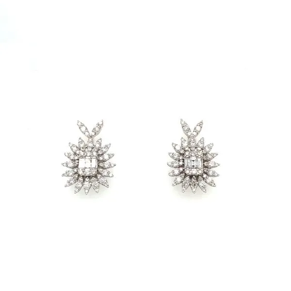 Diamond Floral Drop Earrings Jais Providenciales, 