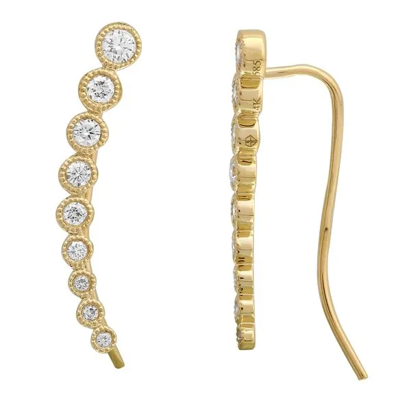 Diamond Feather Drop Earrings Jais Providenciales, 