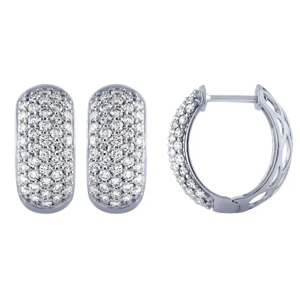 White Gold 5-Row Diamond Huggies Jais Providenciales, 