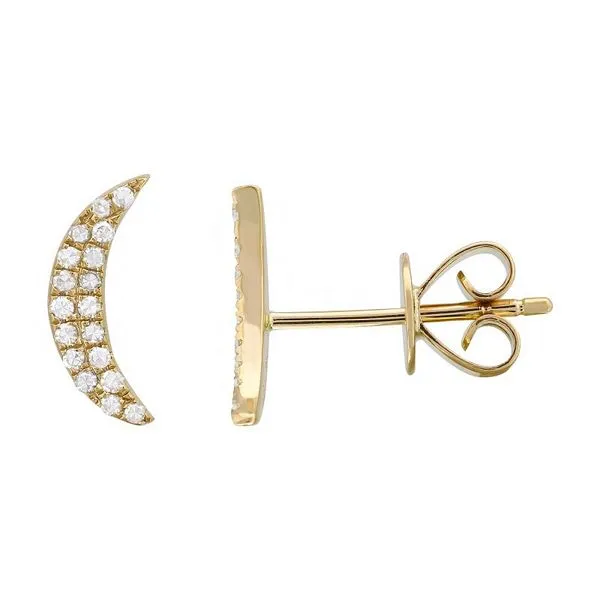 Diamond Crescent Moon Studs Jais Providenciales, 