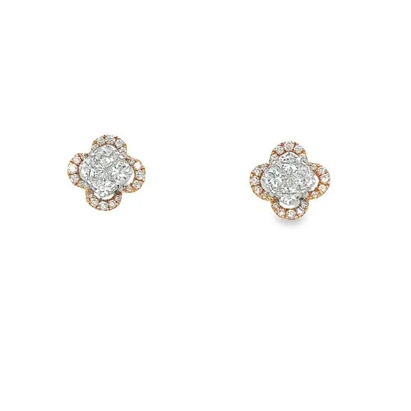 Two-Tone Clover Studs Jais Providenciales, 