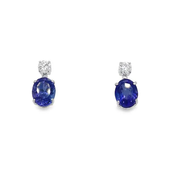 Oval Tanzanite & Diamond Earrings Jais Providenciales, 