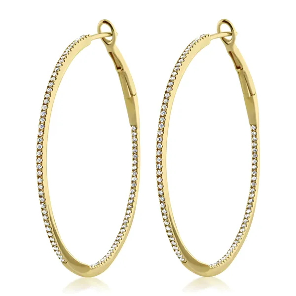 Inside Out Diamond Hoop Earrings - Yellow Gold Jais Providenciales, 