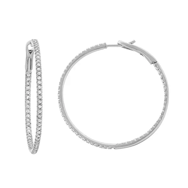 Inside Out Diamond Hoop Earrings - White Gold Jais Providenciales, 
