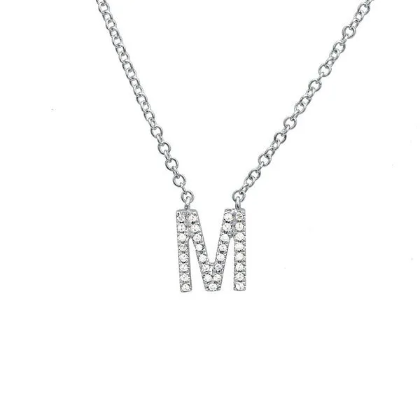 Initial M Diamond Necklace Jais Providenciales, 