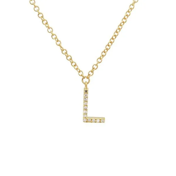 Initial L Diamond Necklace Jais Providenciales, 