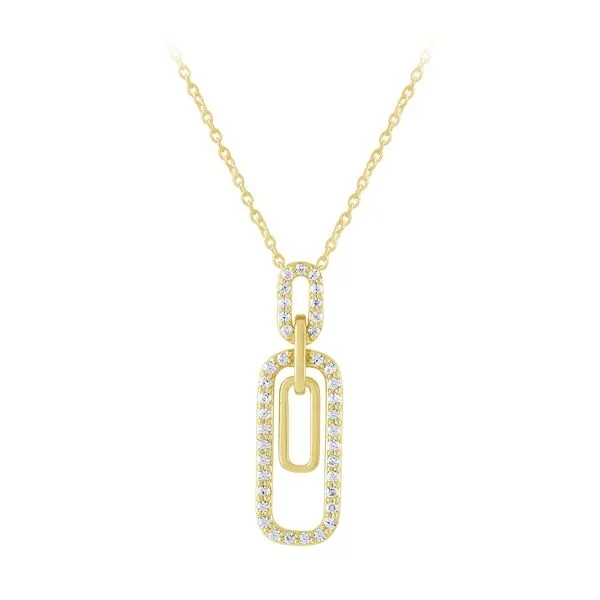 Yellow Gold Diamond Paperclip Link Necklace Jais Providenciales, 