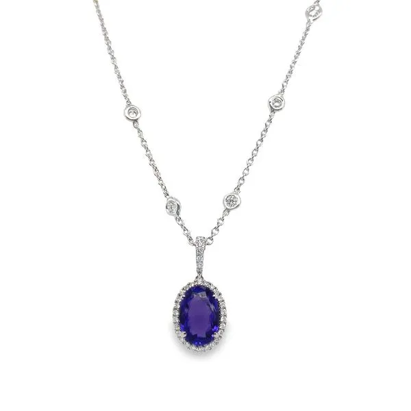 Oval Tanzanite & Diamond Necklace Jais Providenciales, 