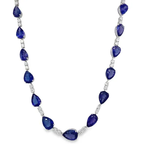 Teardrop Tanzanite & Diamond Necklace Jais Providenciales, 