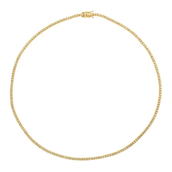 Diamond Tennis Necklace in Yellow Gold Jais Providenciales, 