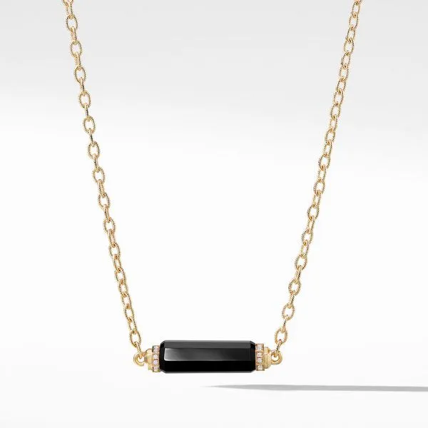 Barrels Single Station Necklace with Black Onyx Jais Providenciales, 