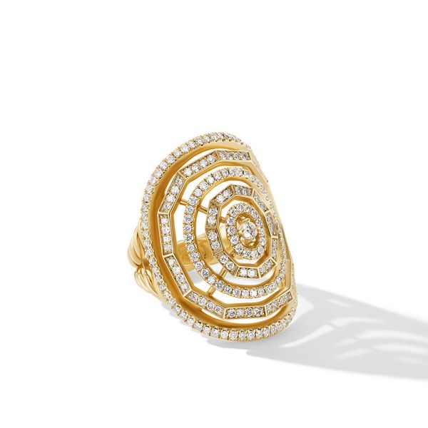 Stax Collection Statement Ring with Pavé Diamonds Jais Providenciales, 