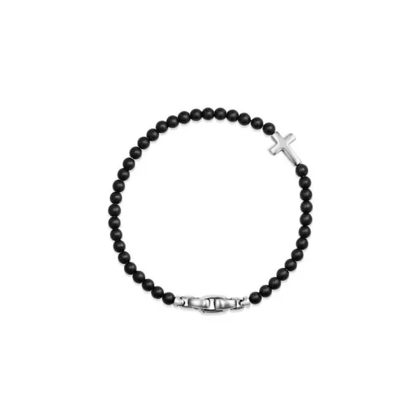 DY Spiritual Beads Cross Station Bracelet With Black Onyx Jais Providenciales, 