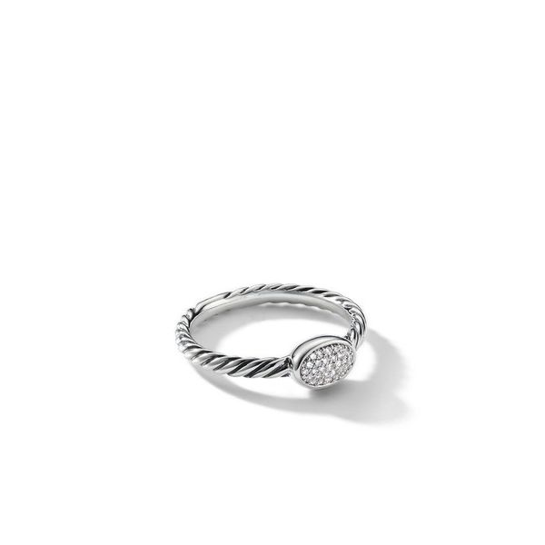 Petite Pave Oval Ring with Diamonds Jais Providenciales, 