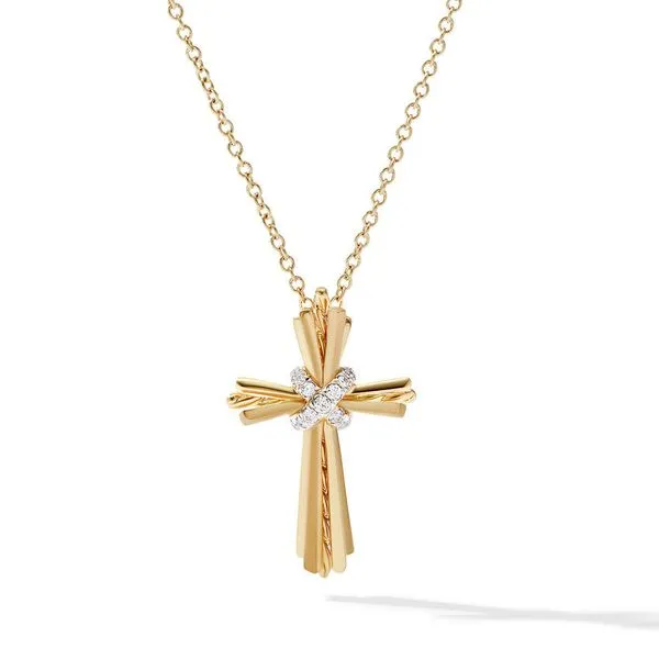 Cross Necklace  with Pavé Diamonds Jais Providenciales, 