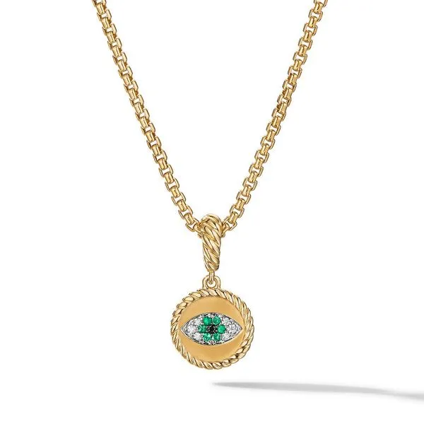 Evil Eye Amulet with Emeralds and Diamonds Jais Providenciales, 