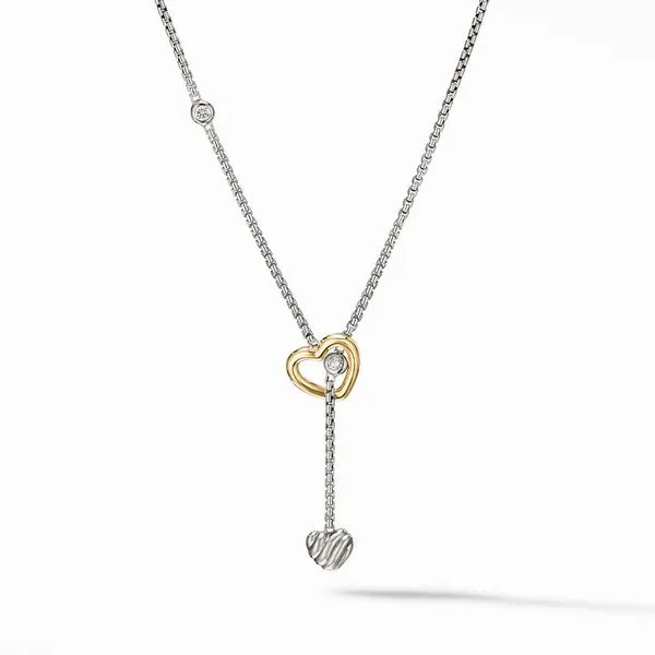 DY Cable Collectibles Heart Y Necklace with 18K Yellow Gold and Pavé Diamonds Jais Providenciales, 