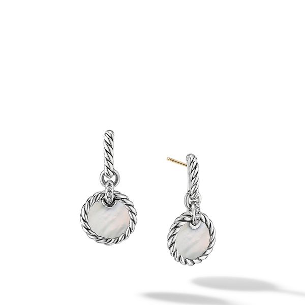 DY Elements Drop Earrings with Mother of Pearl and Pavé Diamonds Jais Providenciales, 