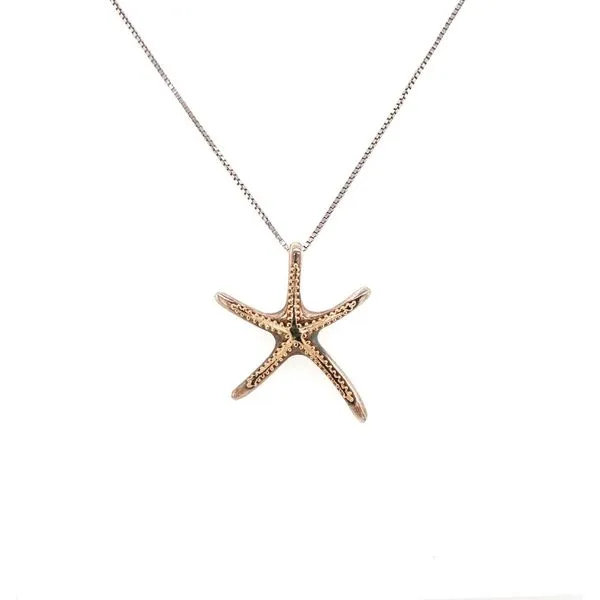 Silver/Gold Starfish Pendant Jais Providenciales, 